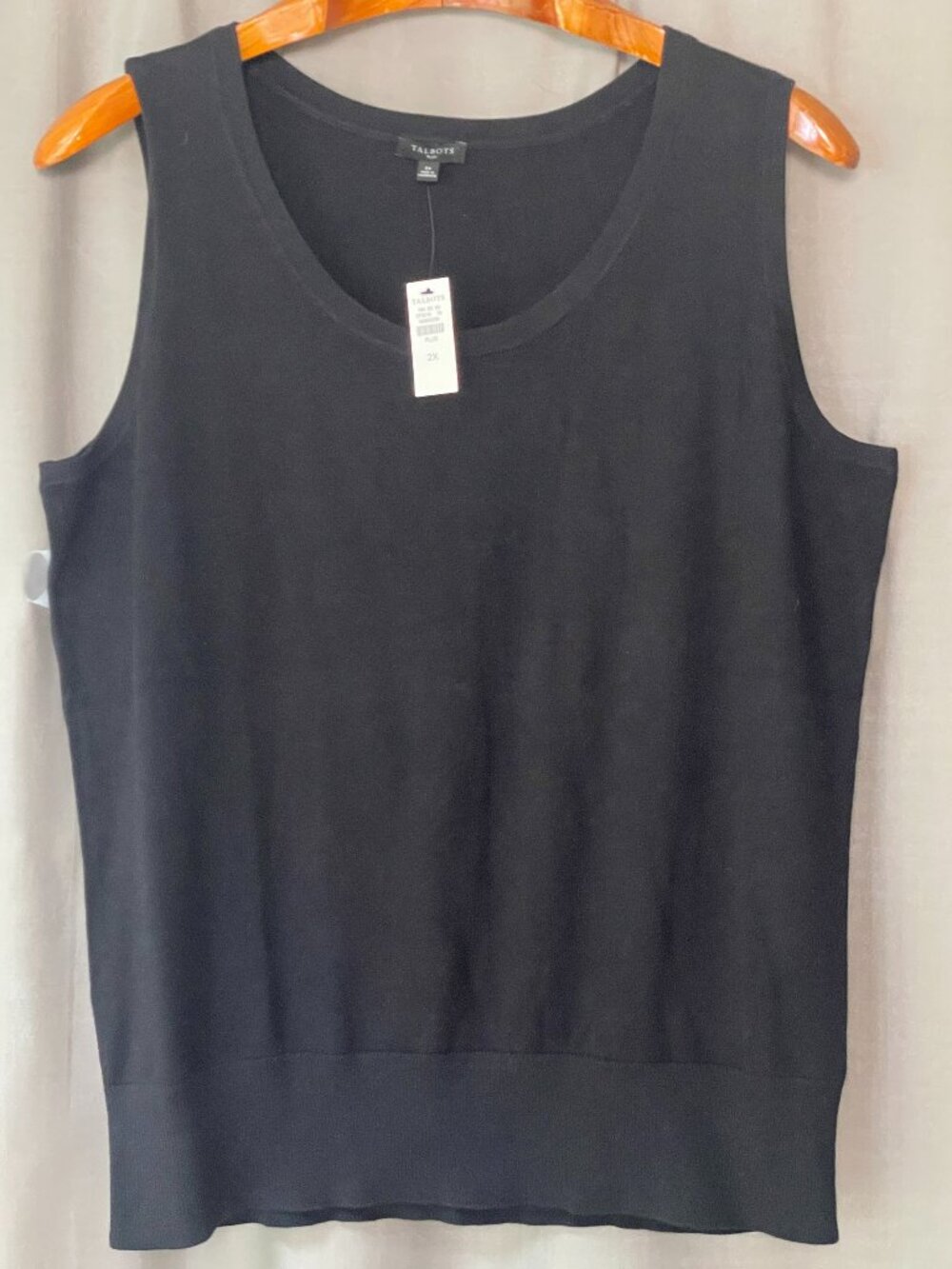 NWT Talbots Plus Size 2X Knit Tops Set Black & White Twin Pack